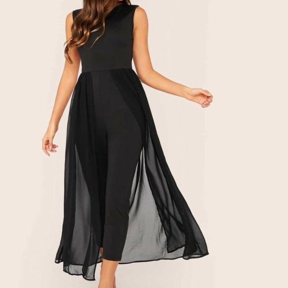 skirt jumpsuit black